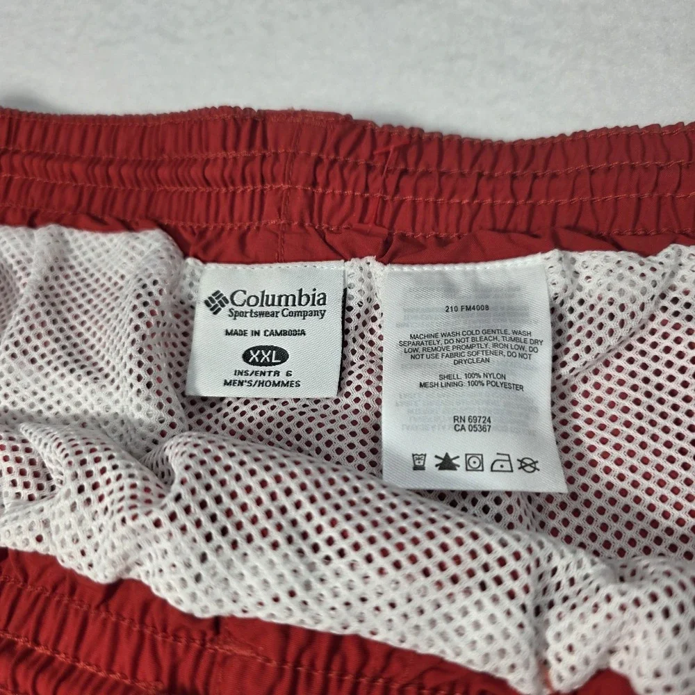 NEW Columbia Backcast II Lined Water Trunks Mens‎ Size XXL Red Inseam 6